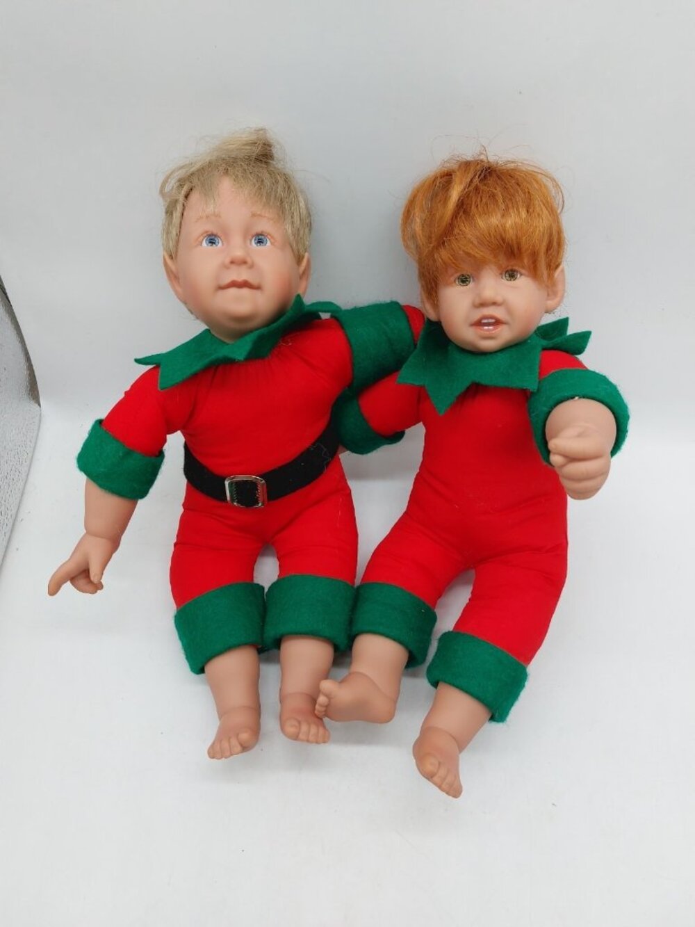Christmas Elf Doll Poseable Pat Secrist 1997 Incomplete Outfits Set Of 2